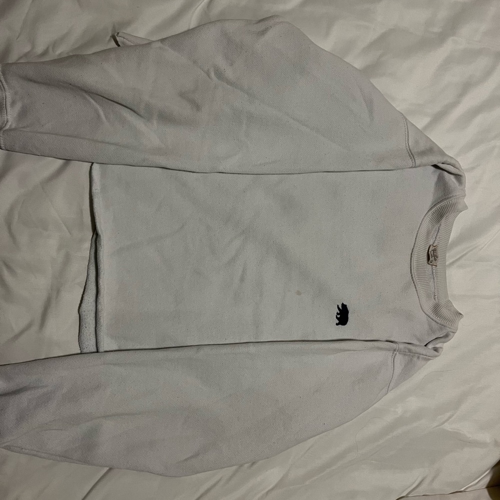 John Galt white cropped crew neck sweater with California bear